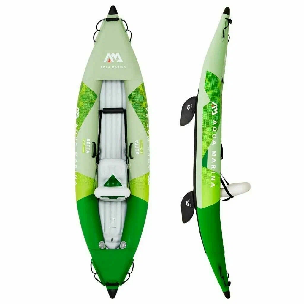 Надувной каяк "Betta-312" 312x80см, весло, сиденье, насос, киль, сумка, до 110кг, Aqua Marina BE-312