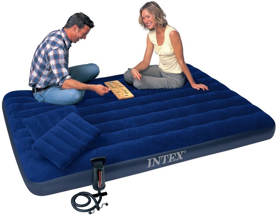 Надувной матрас Classic Downy Bed, 152х203х22см с подушками и насосом