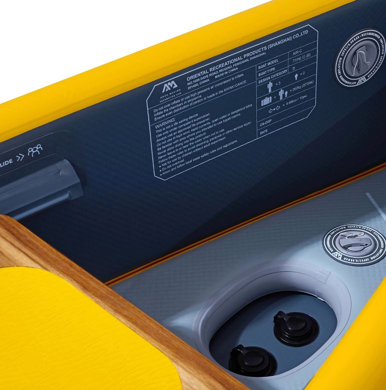 Надувное каноэ (байдарка) "Tomahawk AIR-C" 478x88см, насос, сиденье, киль, рюкзак, до 260кг, Aqua Marina AIR-C