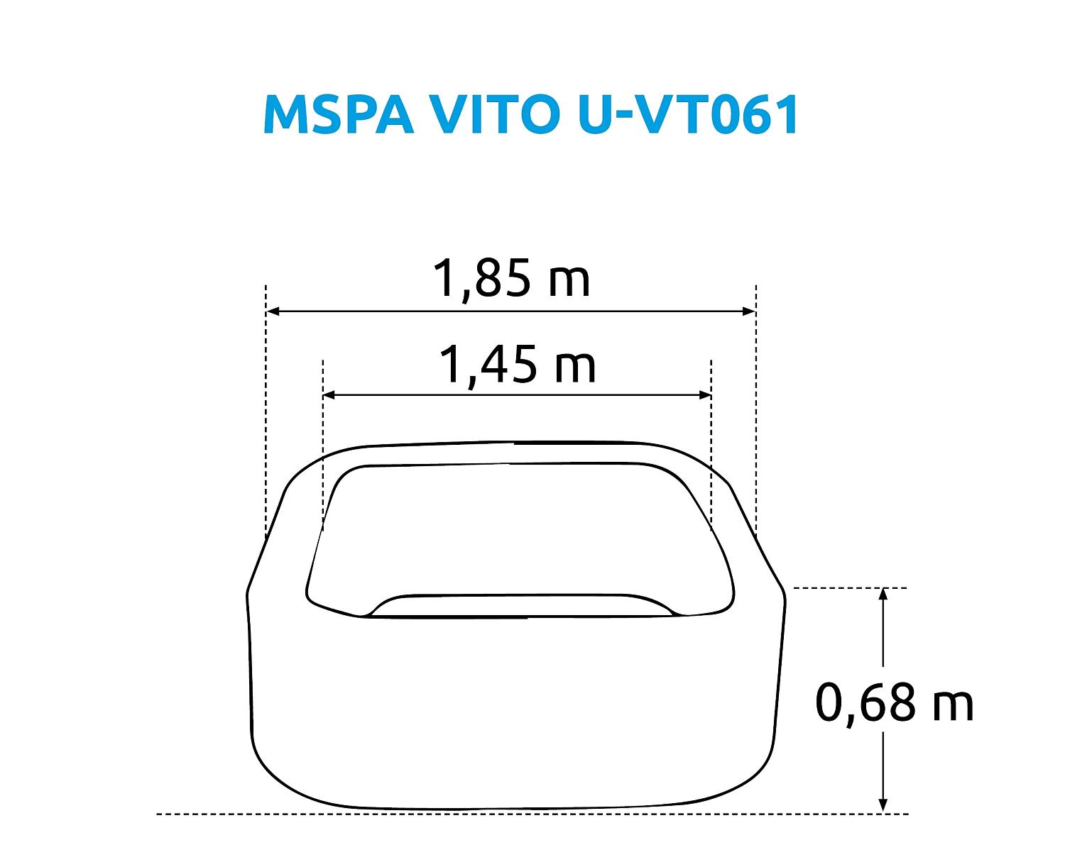 СПА-бассейн 185х185х68см "Vito" 930л, квадратный, аэромассаж, MSpa U-VT062