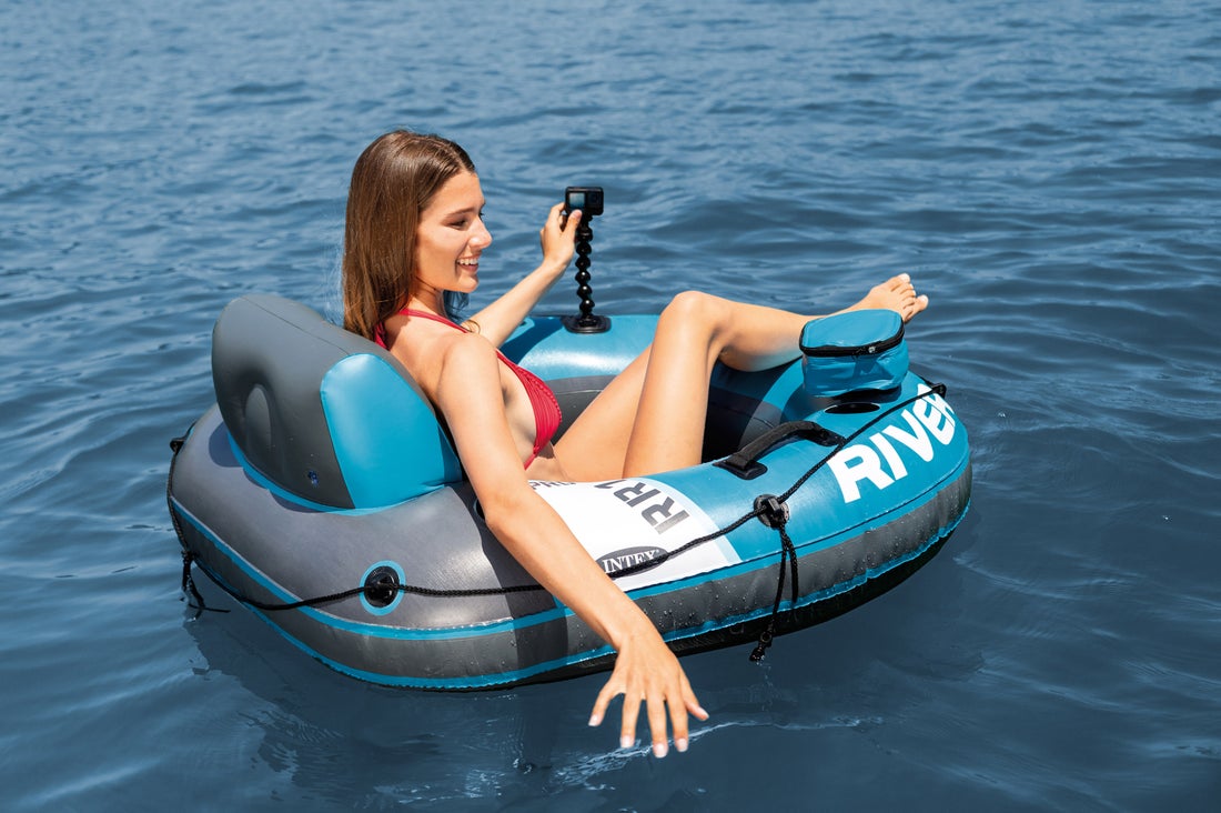 Надувной круг-кресло 140х132см "River Run 1" с ручками, до 100кг, Intex 56843