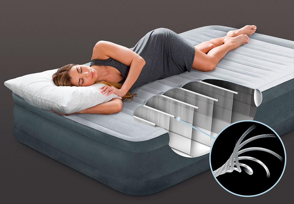Надувная кровать 99х191х33см "Comfort-Plush" встр.нас. 220В, до 136кг, Intex 67766