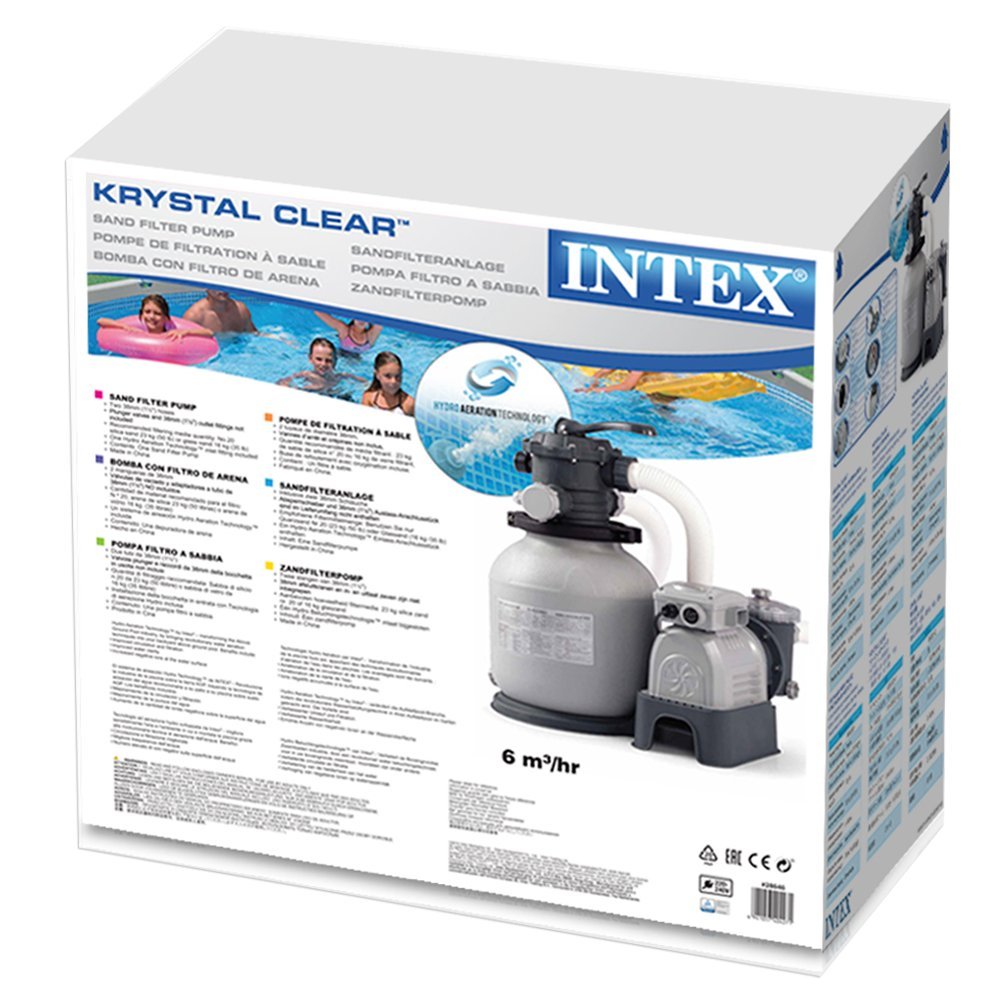 Песочный фильтр-насос Krystal Clear, 7,9м3/ч, резервуар для песка 23кг, Intex 28646