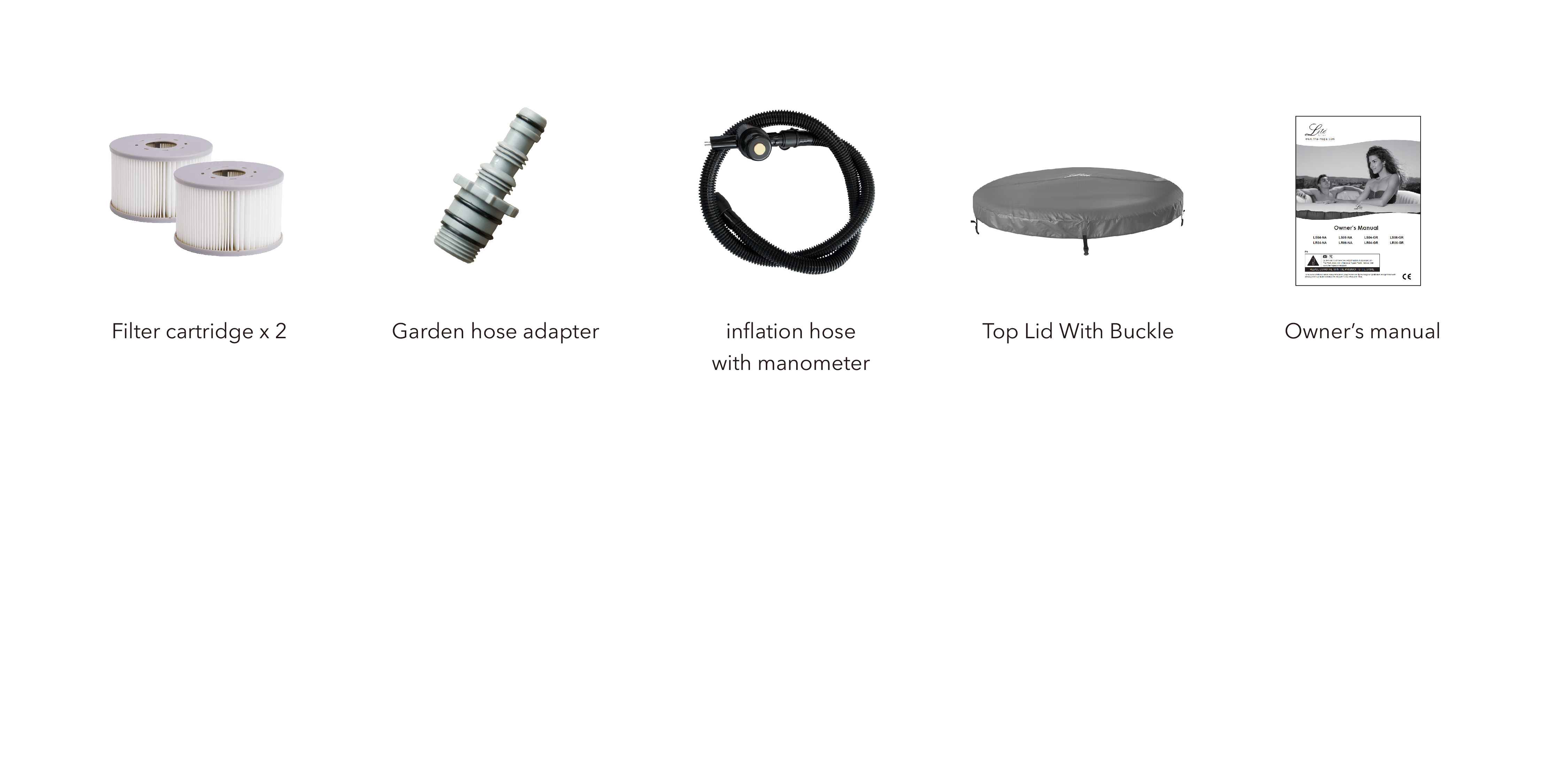 СПА-бассейн 204х70см "Pebble" 930л, круглый, аэромассаж, MSpa LR062-GR