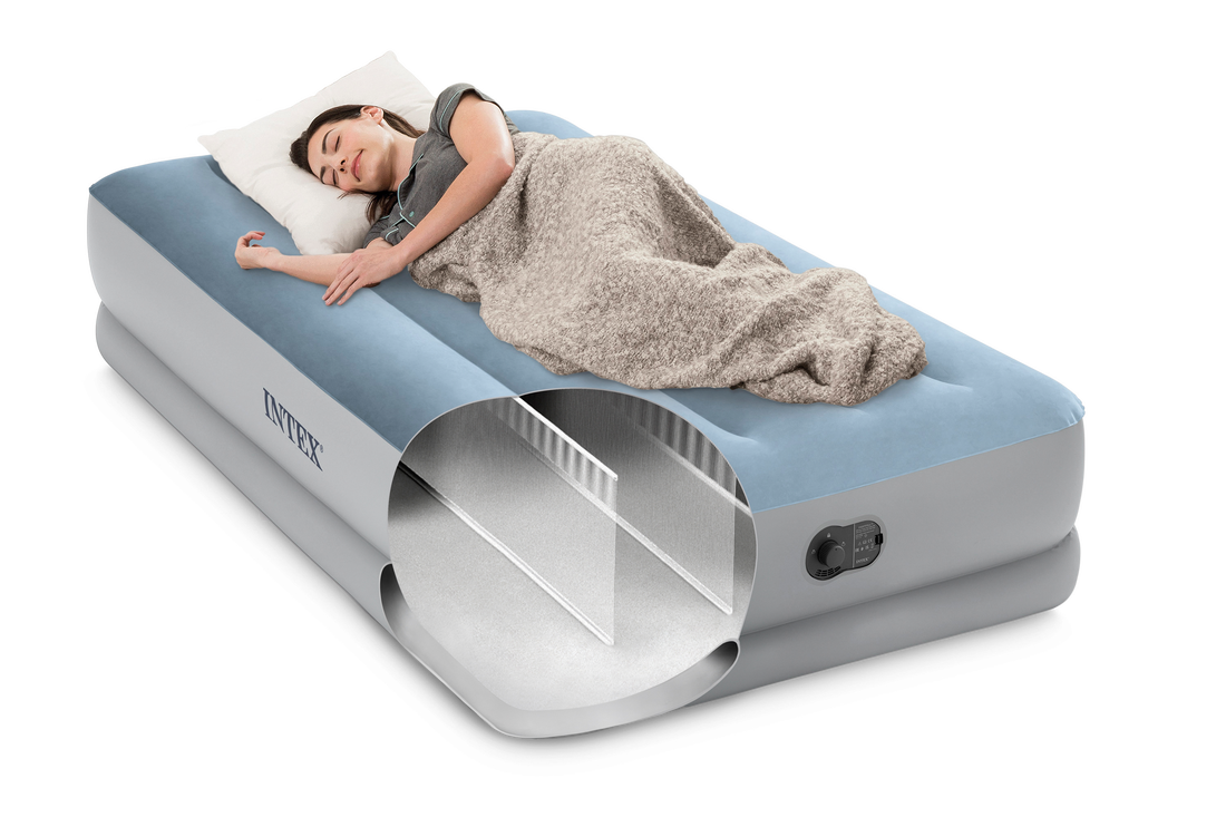 Надувной матрас 99х191х36см со встр. насосом USB 5V, до 272кг, Intex 64157