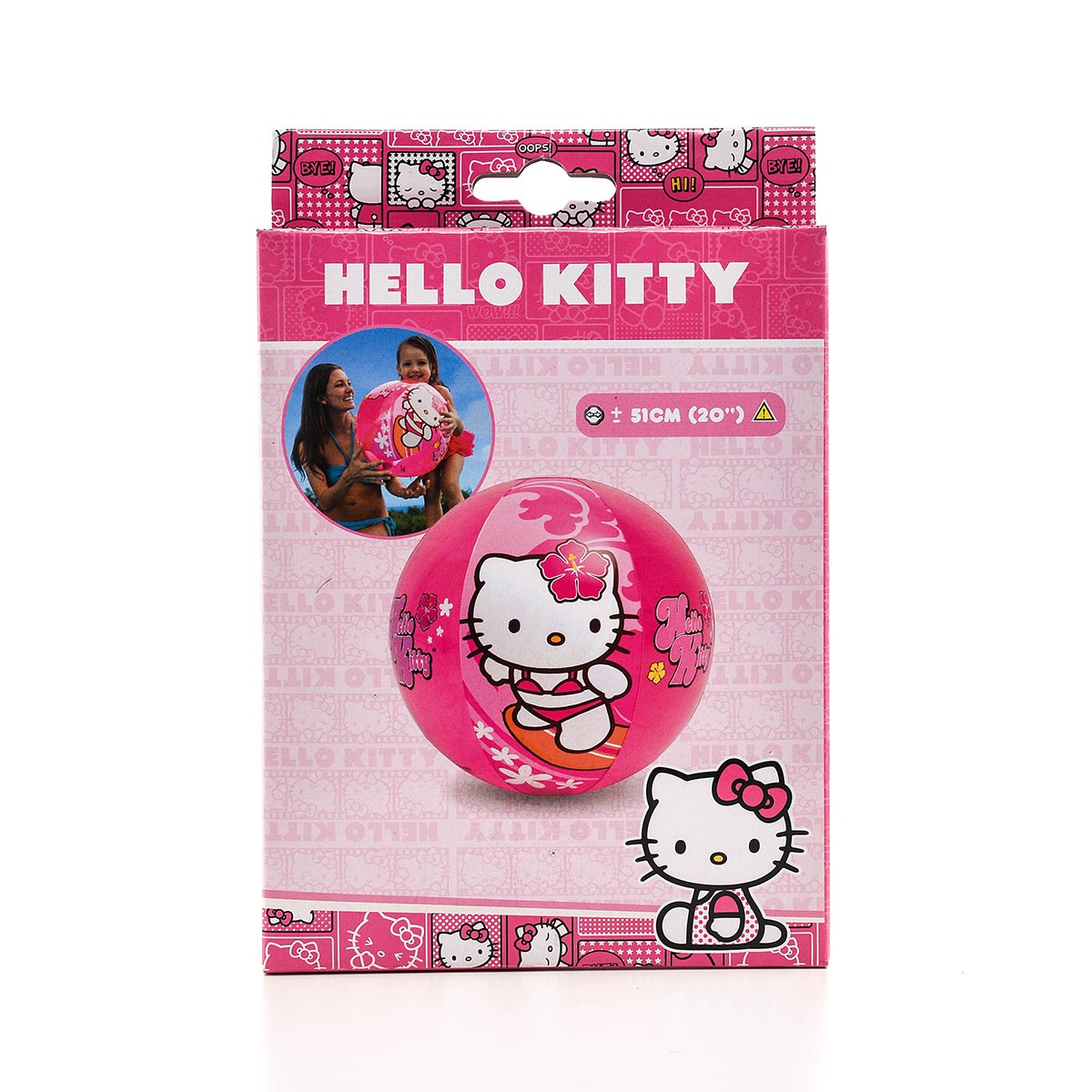 Пляжный мяч 51см "Hello Kitty" Sanrio, от 3 лет, Intex 58026