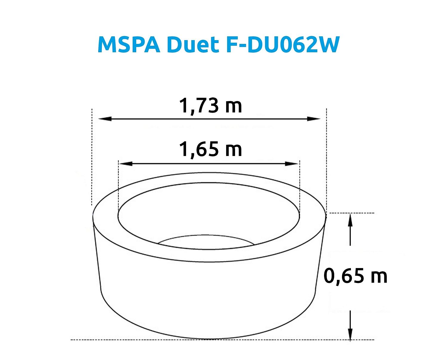 СПА-бассейн 173х65см "Duet" 930л, круглый, аэромассаж, MSpa F-DU062W