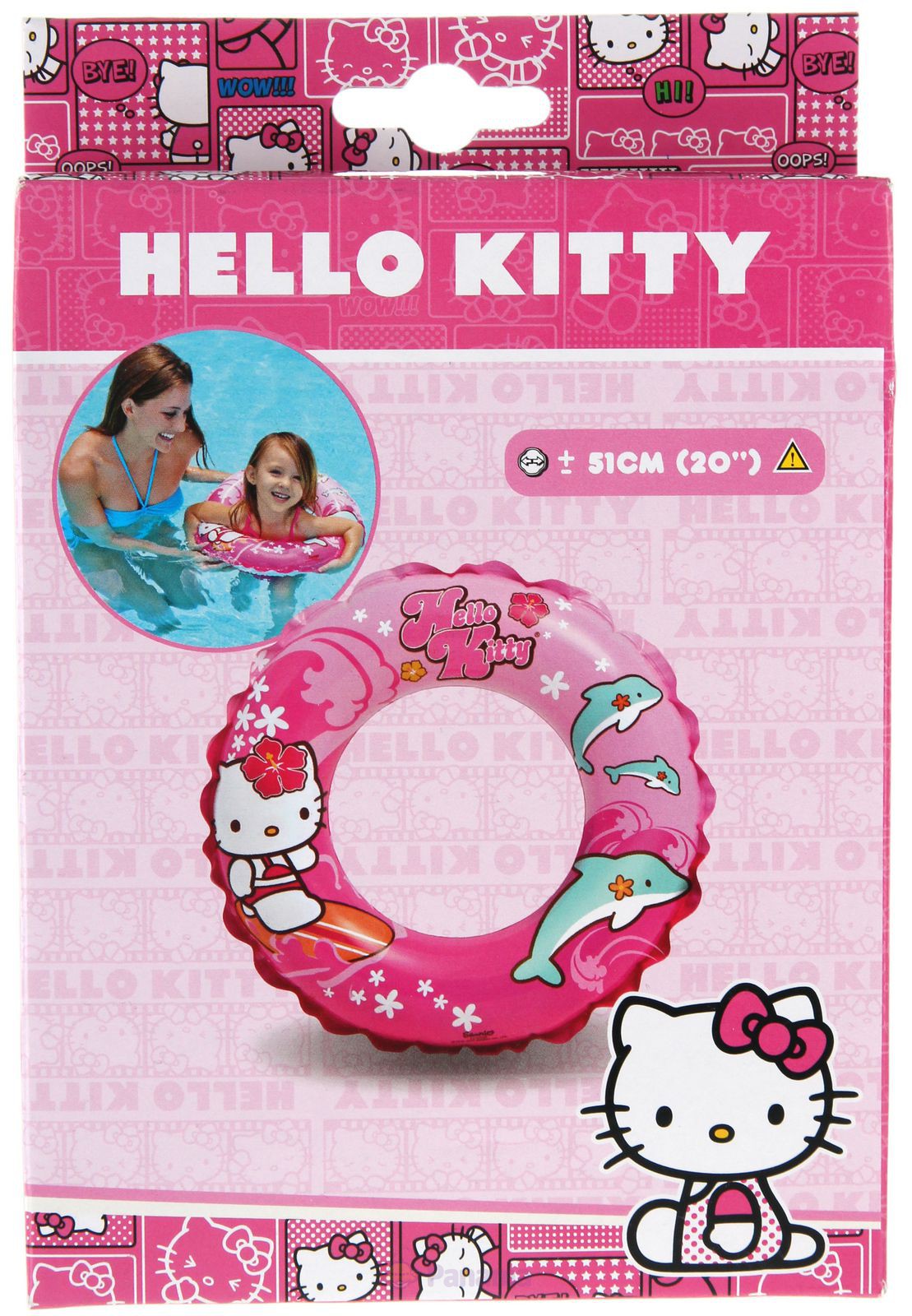 Надувной круг 51см "Hello Kitty" 3-6 лет, Intex 56200
