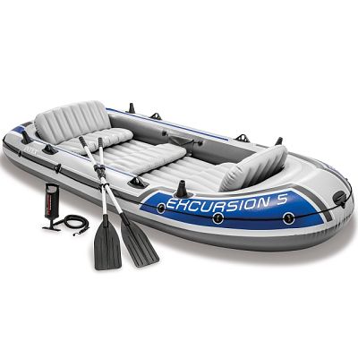 Надувная лодка Excursion 5 Set (до 455кг) 366х168х43см + весла/насос, Intex 68325у