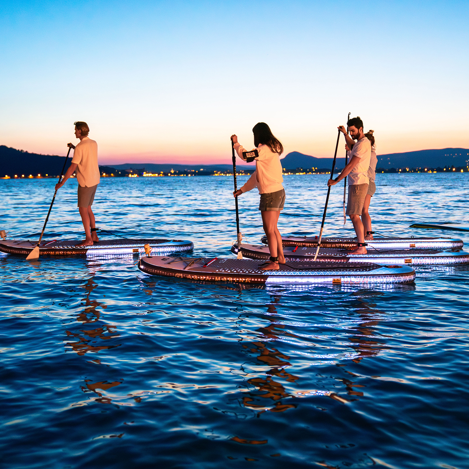 SUP-доска "BT-24GL" 315х79х15см, Ambient Light System, киль, лиш, до 140кг, Aqua Marina BT-24GL