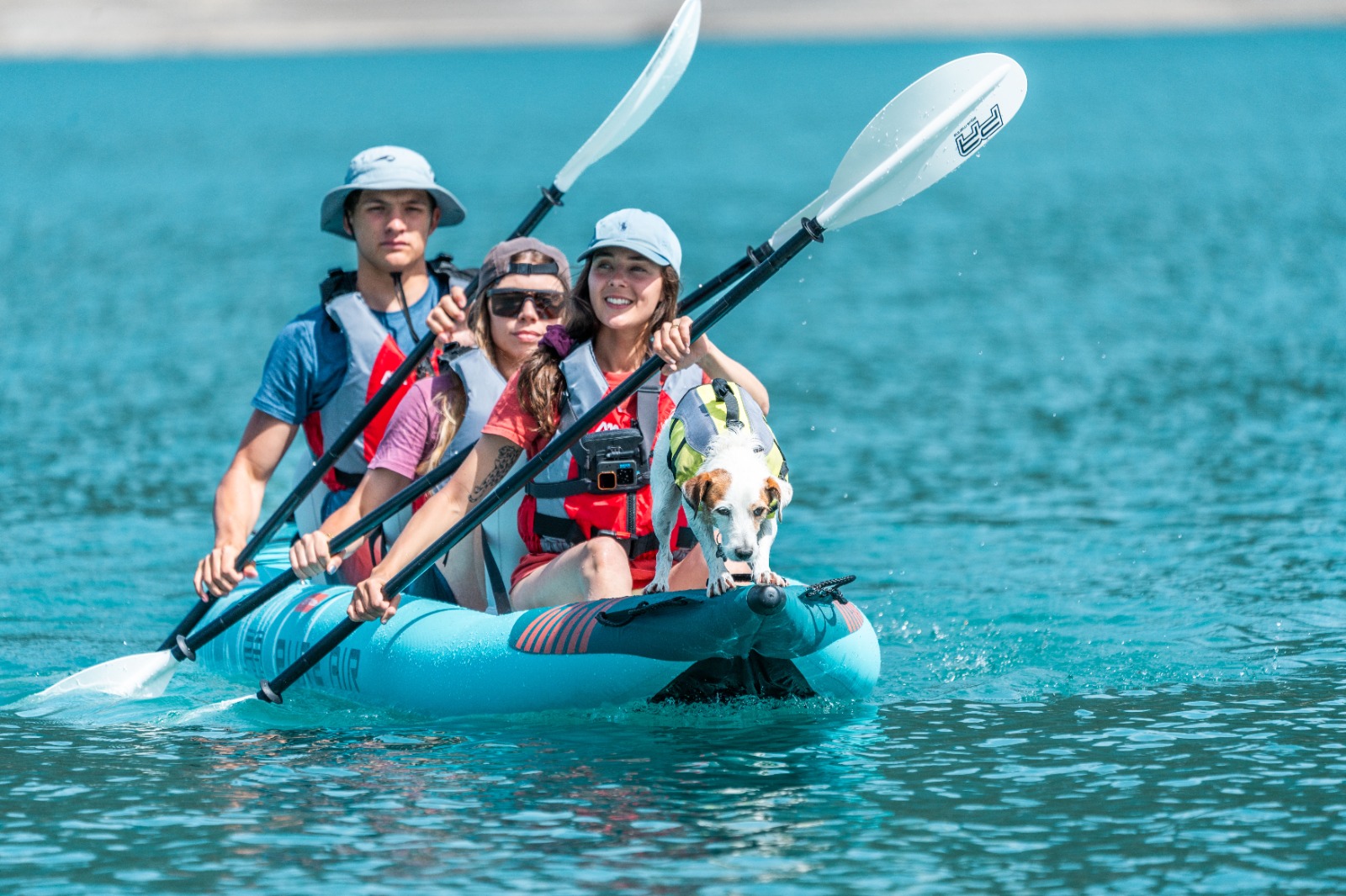Надувная байдарка Kayak Glider-475 475x83х42см,3 весла, 3 сиденья, киль, до 230кг, Aqua Marina PA-25GD03