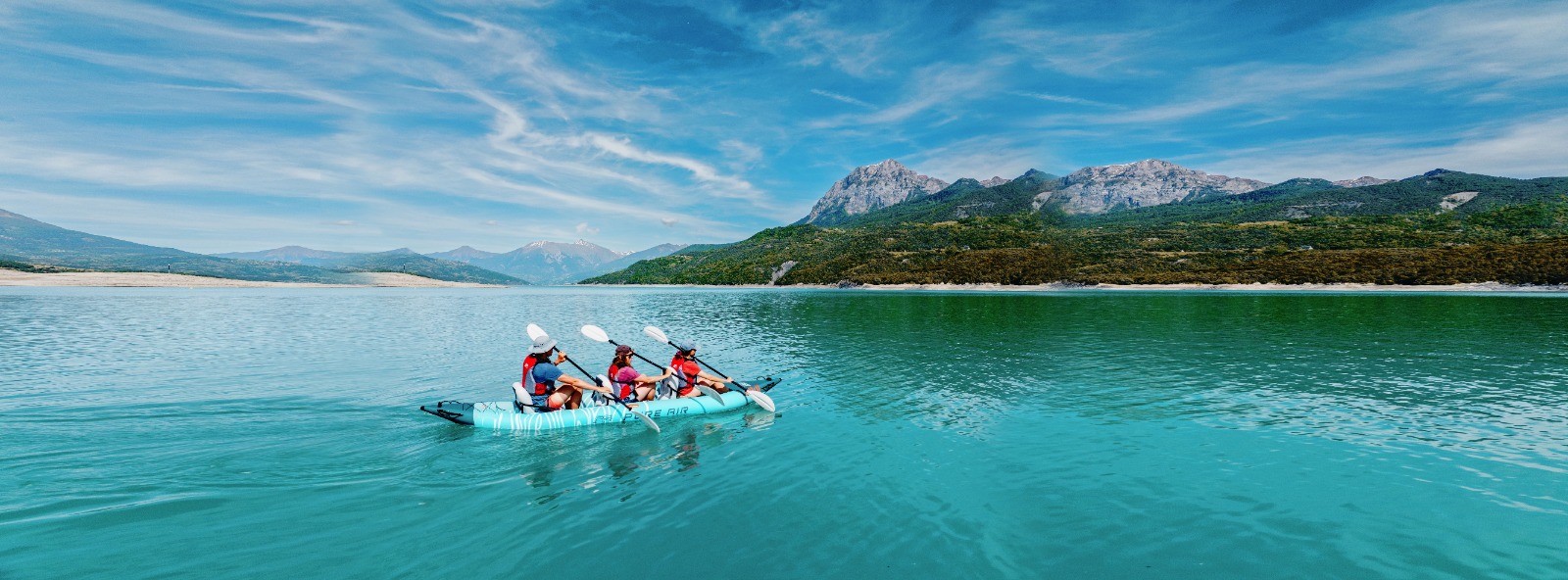 Надувная байдарка Kayak Glider-475 475x83х42см,3 весла, 3 сиденья, киль, до 230кг, Aqua Marina PA-25GD03