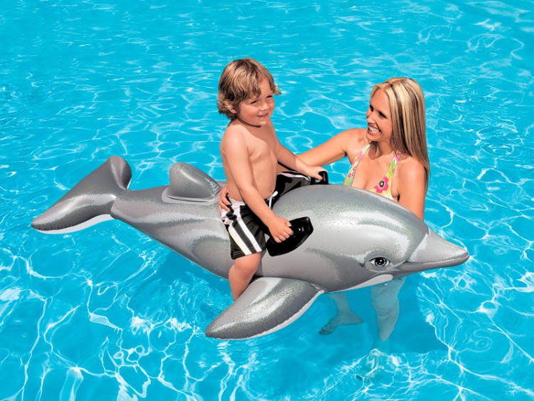 Надувная игрушка-наездник 201х76см "Дельфин" от 3 лет, Intex 58539