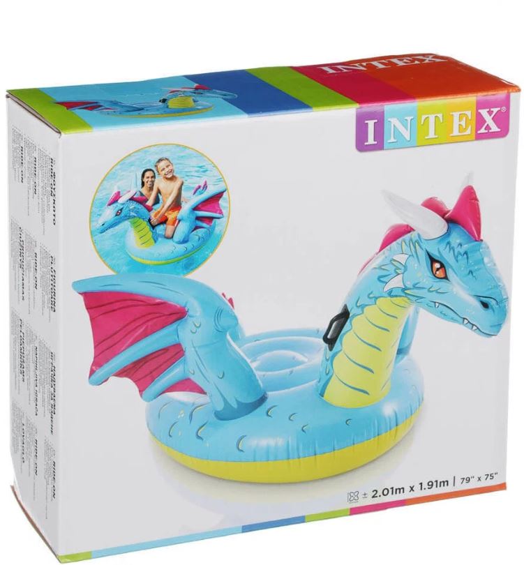 Надувная игрушка-наездник 201х191см "Дракон" до 40кг, от 3 лет, Intex 57563