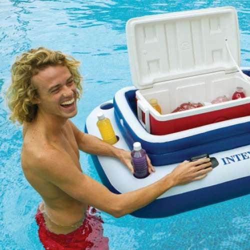 Плавающий холодильник 122х97см "Mega Chill 2" с подстаканниками, Intex 58821
