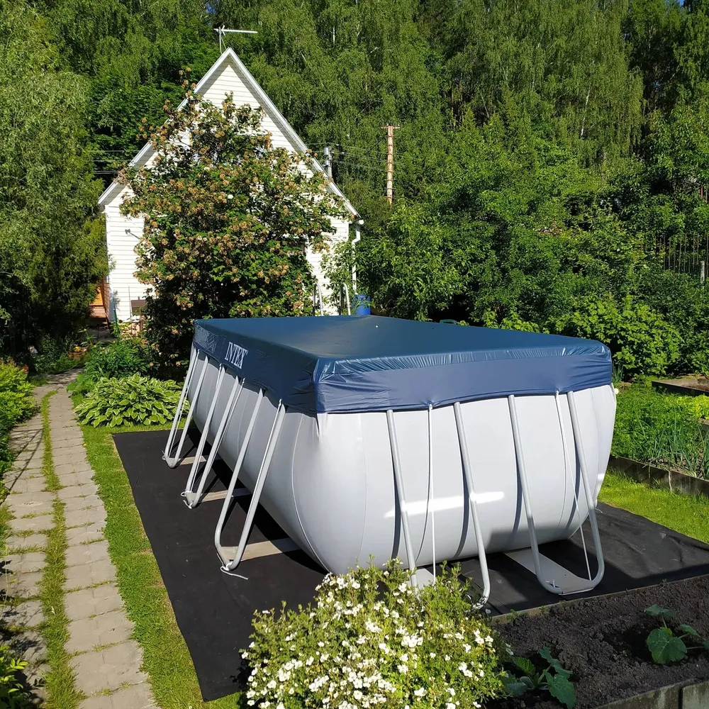 Тент для каркасного бассейна Rectangular Frame 400х200см Deluxe всесезонный (389х189х20см), Intex 28079