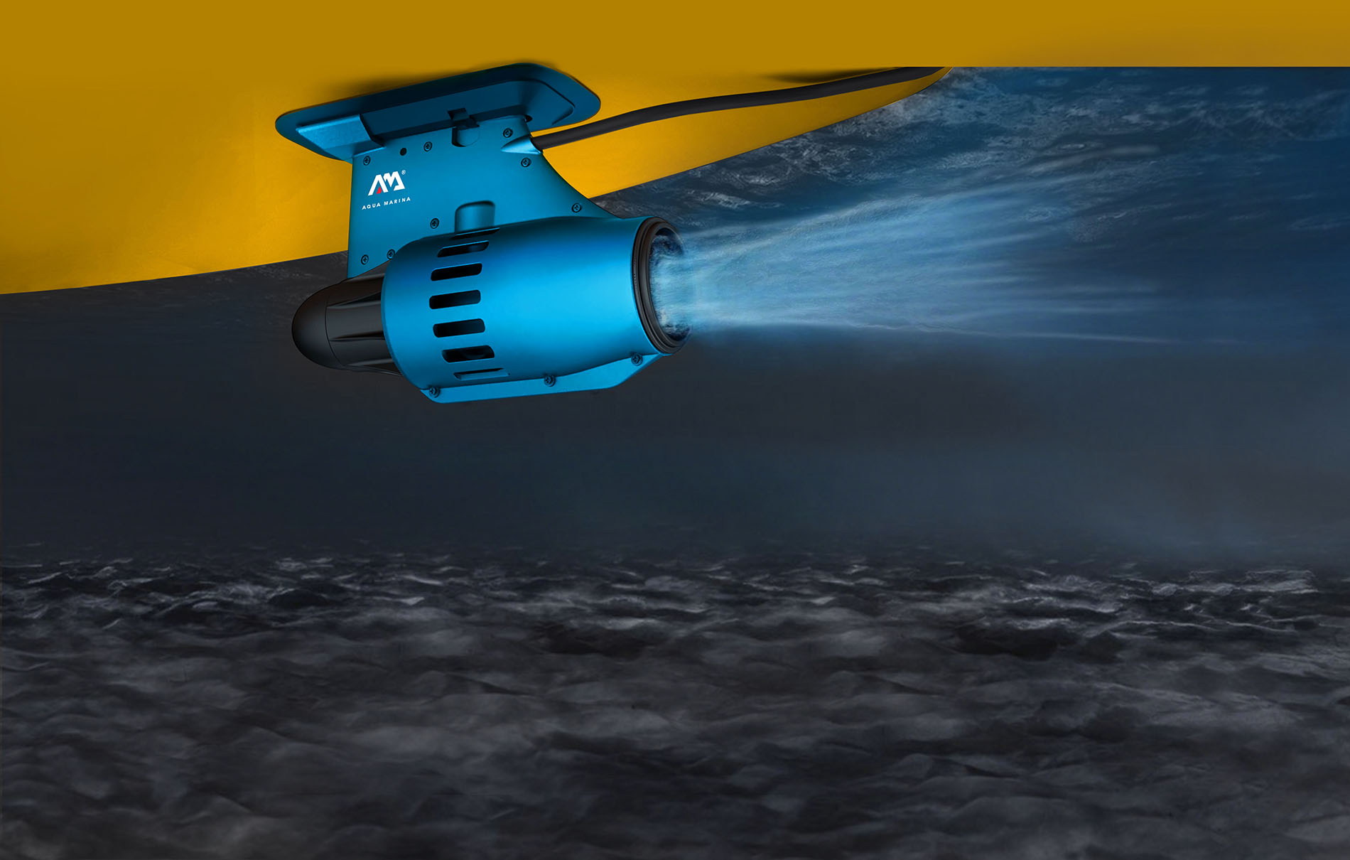 SUP-доска "AM go iSUP" 366х84х15см, плавник с электромотором BLUEDRIVE S и аккумулятором, весло, лиш, Aqua Marina AMGO-366PFS