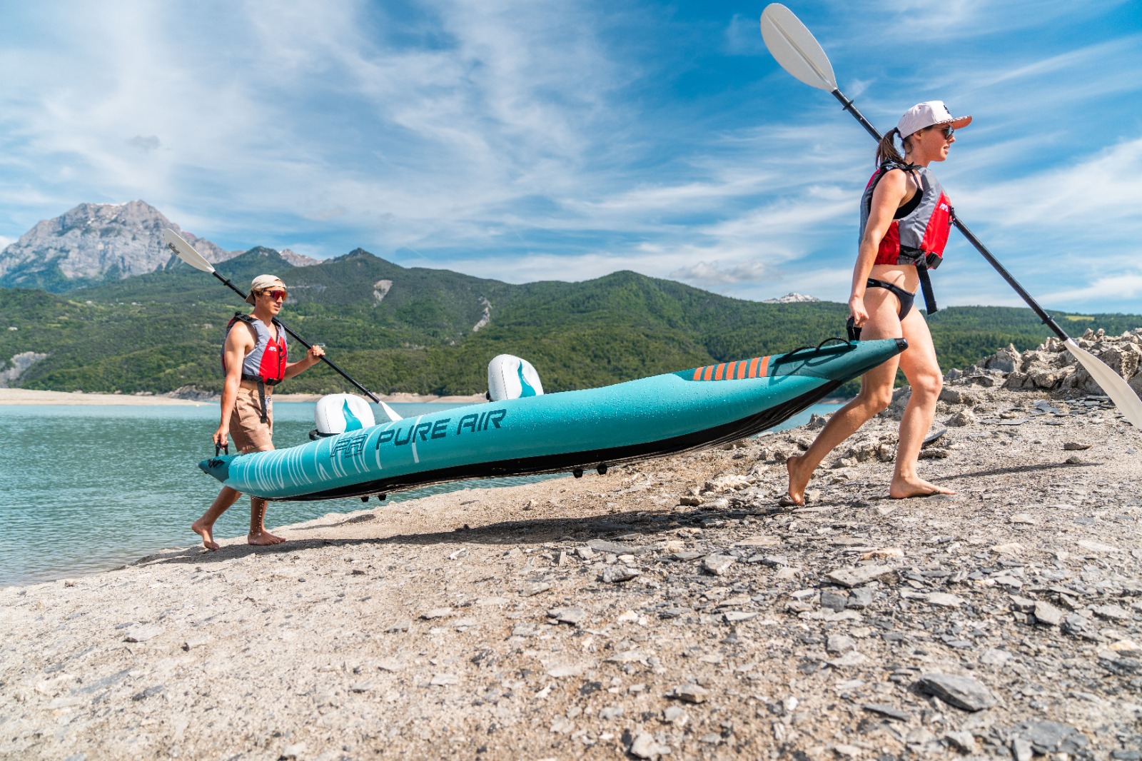 Надувная байдарка Kayak Glider-412 412x83х42см, весла, сиденья, киль, до 180кг, Aqua Marina PA-25GD02