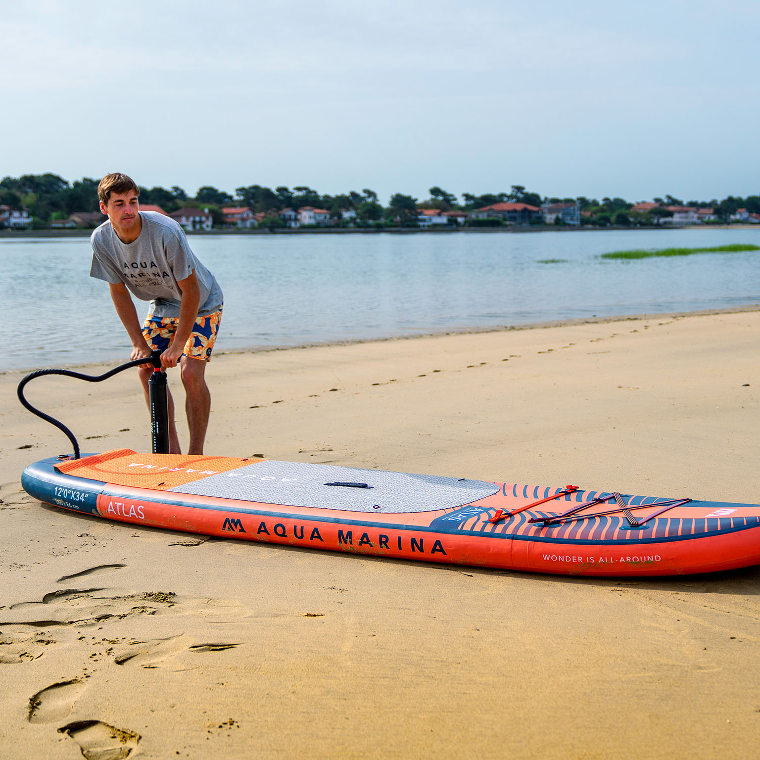 SUP-доска "Atlas" 366х86х15см, насос, лиш, киль, ремнабор, сумка, до 180кг, Aqua Marina BT-23ATP