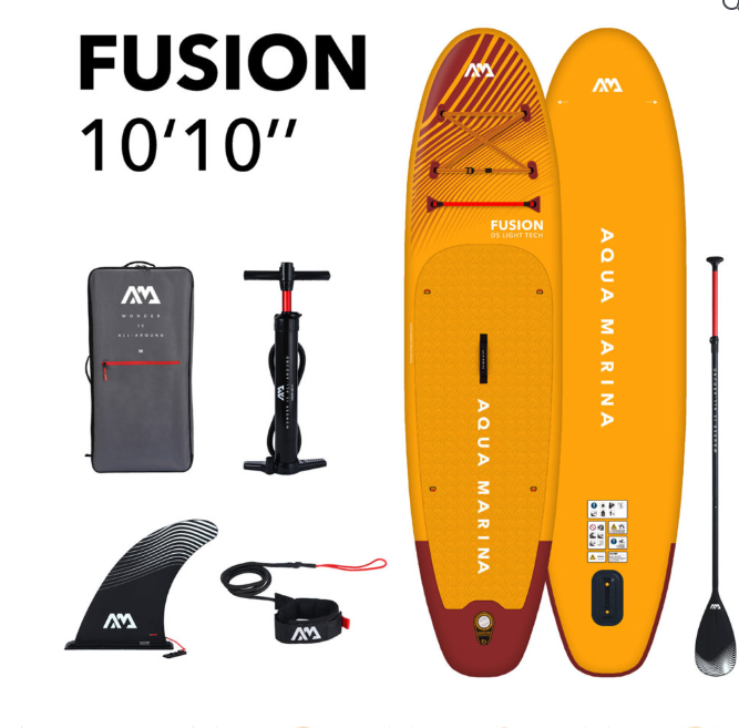 SUP-доска "Fusion Before Sunset" 330х81х15см, насос, весло, лиш, киль, ремнабор, сумка, до 150кг, Aqua Marina BT-23FUP