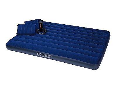 УЦЕНКА Надувной матрас Classic Downy Bed, 152х203х22см с подушками и насосом, Intex У68765