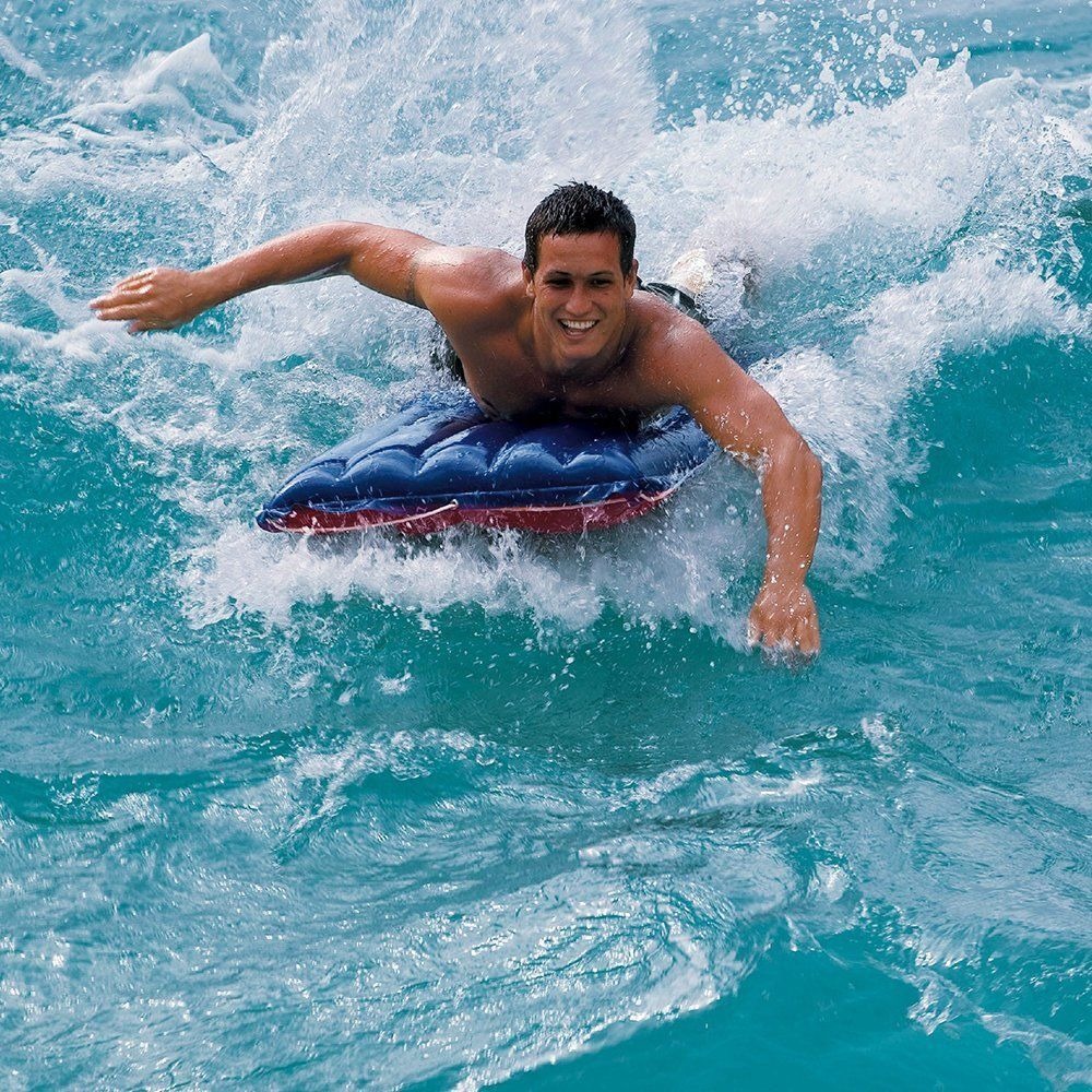 Надувной матрас-плот для плавания 152х74см "Surf Rider" с тканевый покрытием, Intex 59196