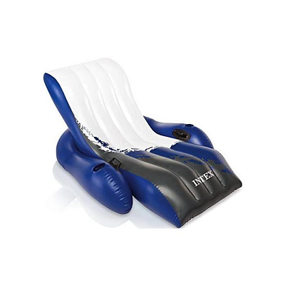 Надувное кресло-шезлонг для плавания 180х135см с подстаканником и ручками, до 100кг, Intex 58868