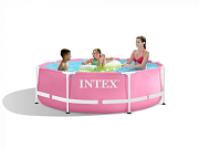 Intex 28292GN Каркасный бассейн Pink Metal Frame 244х76см, 2843л, фил-насос 1250л/ч, 12V
