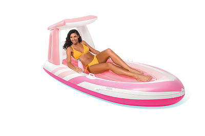 Надувная лодка "Pink Paradise" 257х135см с навесом, до 100кг, Intex 57804