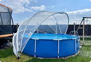 Pool Tent PT500-G Круглый купольный тент павильон Pool Tent 5,0м для бассейнов и СПА, серый