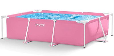 Каркасный бассейн Pink Metal Frame 220х150х60см, 1662л, Intex 28266