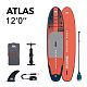 SUP-доска "Atlas" 366х86х15см, насос, лиш, киль, ремнабор, сумка, до 180кг, Aqua Marina BT-23ATP