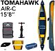 Надувное каноэ (байдарка) "Tomahawk AIR-C" 478x88см, насос, сиденье, киль, рюкзак, до 260кг, Aqua Marina AIR-C