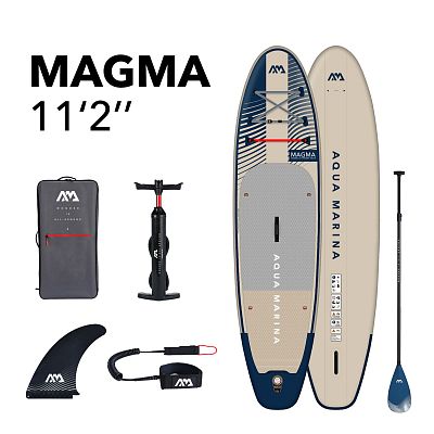 SUP-доска "Magma" 340х84х15см, насос, весло, лиш, киль, ремнабор, сумка, до 150кг, Aqua Marina BT-23MAP