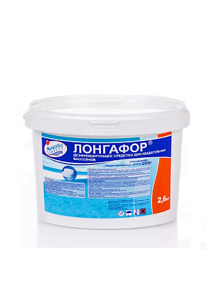 ЛОНГАФОР, 2,6кг ведро, табл.200гр, медленнорастворимый хлор для непрерывной дезинфекции воды, Маркопул Кемиклс М15