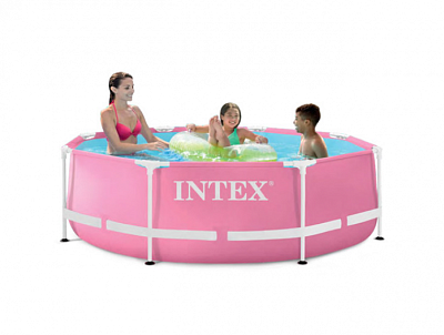 Каркасный бассейн Pink Metal Frame 244х76см, 2843л, Intex 28290