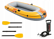 Intex 66312 Надувная лодка "Challenger 2" 236х114х41см, вёсла 59623, насос 68612, до 200кг