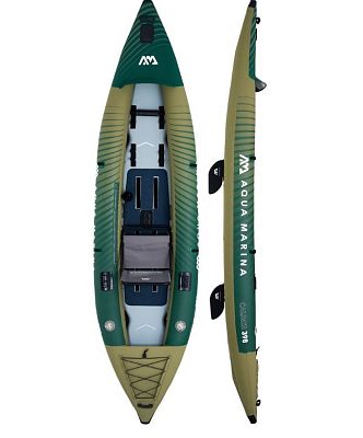 Надувная байдарка для рыбалки "Caliber Angling Kayak" 398x98см, насос, сиденье, киль, рюкзак, до 180, Aqua Marina CA-398