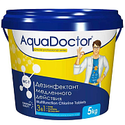 AquaDoctor AQ15972 Комбинированное средство "3 в 1" 1кг в табл.200гр, хлор, альгицид, флокулянт (MC-T 1)