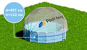 Pool Tent PT457-G Круглый купольный тент Pool Tent на бассейн диаметром 457см, серый