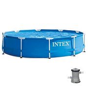 Intex 28202 Каркасный бассейн Metal Frame 305х76см, 4485л, фил.-насос 1250л/ч