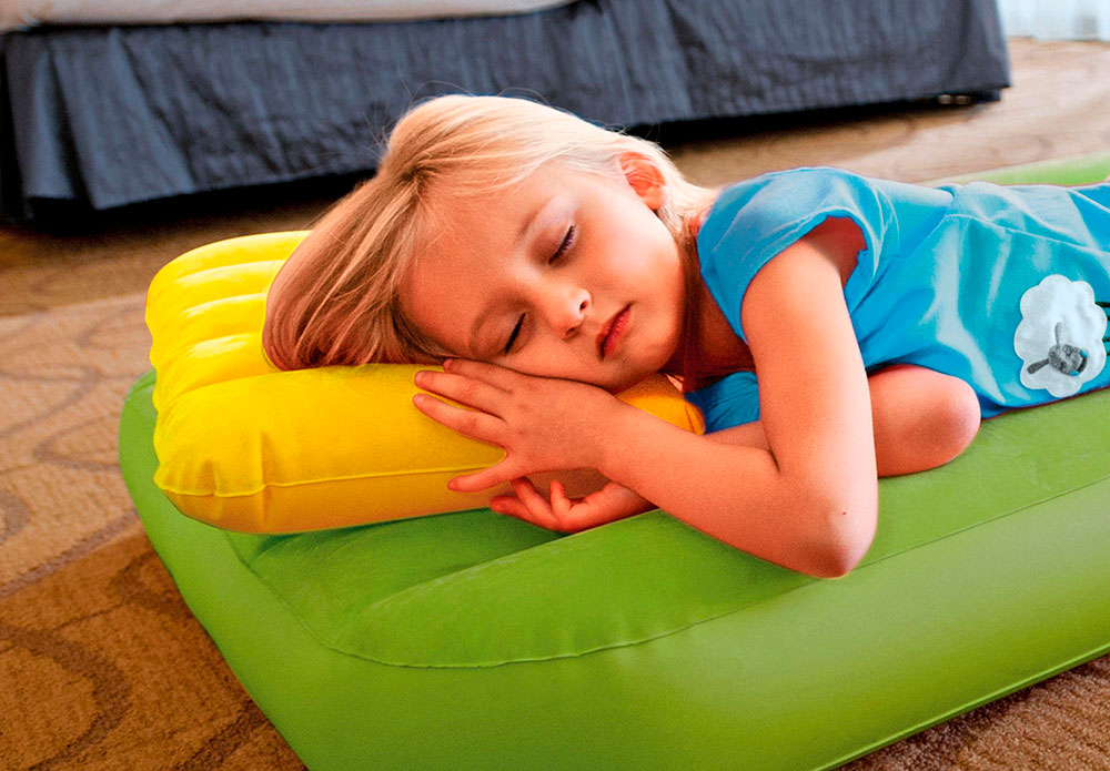 Детская надувная подушка 43х28х9см "Kidz" от 3 лет, 2 цвета, Intex 68676