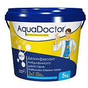 AquaDoctor AQ24569 Комбинированное средство "3 в 1" 1кг в табл.20гр, хлор, альгицид, флокулянт (MC-T 1)
